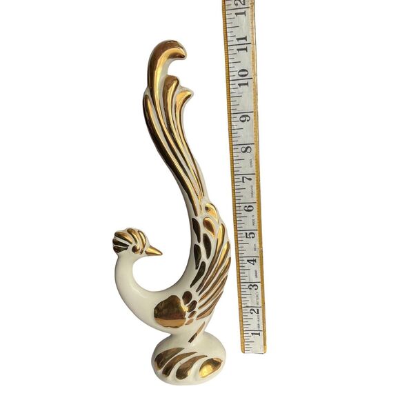 Vtg Bird-Rooster/Pheasant Sculpture Ceramic Porcelain Hand Painted Decorative - Picture 9 of 12